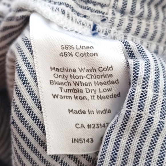 NWT Talbots Nautical Striped Linen Cotton Sz XL Breathable Contemporary Shorts - Picture 6 of 12
